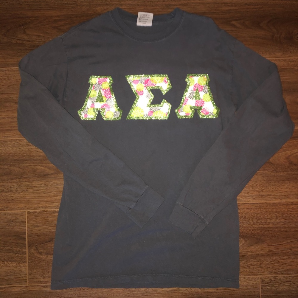 Alpha Sigma Alpha Long Sleeve Letter Tee